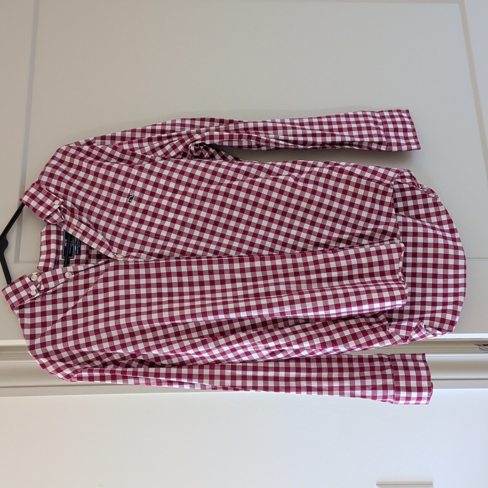 Vineyard Vines Burgundy Checkered Shirt